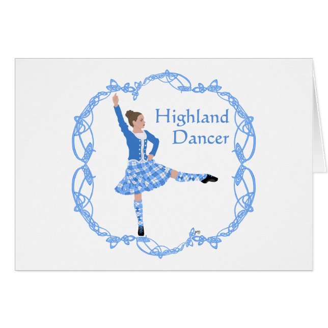Scottish Highland Dancer Celtic Knotwork bleu (Devant horizontal)