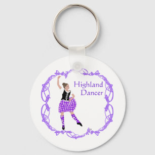 Scottish Highland Dancer Celtic Knotwork Paars Sleutelhanger