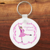 Scottish Highland Dancer Celtic Knotwork Pink Sleutelhanger (Voorkant)