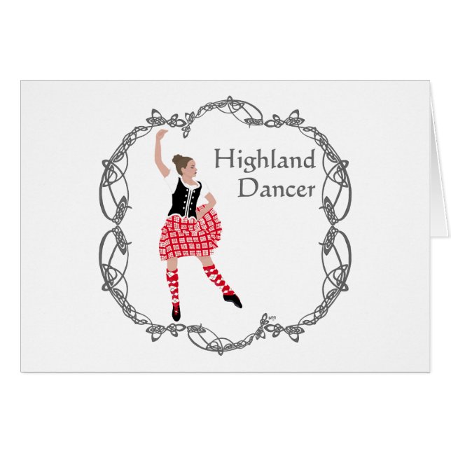 Scottish Highland Dancer Celtic Knotwork Red (Voorkant Horizontaal)