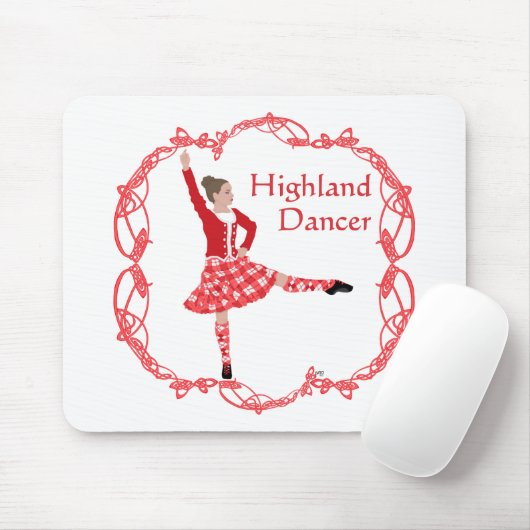 Scottish Highland Dancer Celtic Knotwork Red Muismat (Met muis)