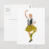 Scottish Highland Dancer MacLeod Tartan Briefkaart (Voorkant / Achterkant)