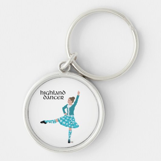 Scottish Highland Dancer - Turquoise Sleutelhanger (Voorkant)
