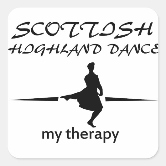Scottish Highland dansende design Vierkante Sticker (Voorkant)