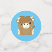 Scottish Highland Koe Baby shower Blue Confetti (Kleine voorkant)