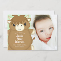 Scottish Highland Koe Baby shower Green