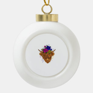 Scottish Highland Koe Cattle Koe Whisperer Farming Keramische Bal Ornament