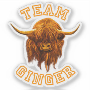 Scottish Highland Koe Celebrates Team Ginger Sticker