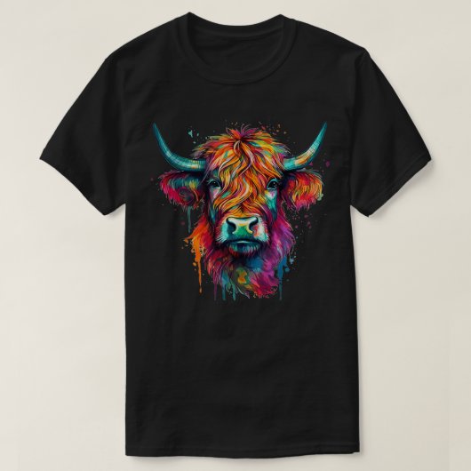 Scottish Highland Koe Face Highlander Cattle T-shirt (Design voorkant)