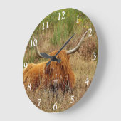 Scottish Highland Koe Square Wall klok (Hoek)