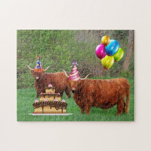 Scottish Highland Steer Party Legpuzzel (Horizontaal)