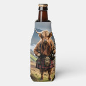 Scottish Highland Vache Bagpiper, Glacière de bout (Bottle Devant)