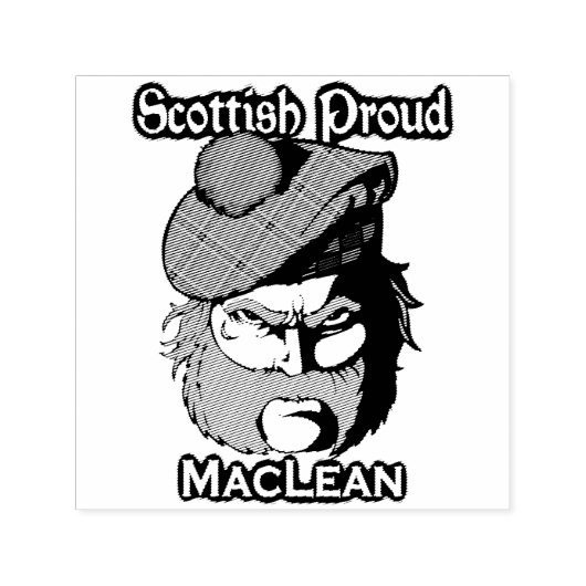 Scottish Highlander Clan MacLean Ink Stamp Zelfinktende Stempel (Design)