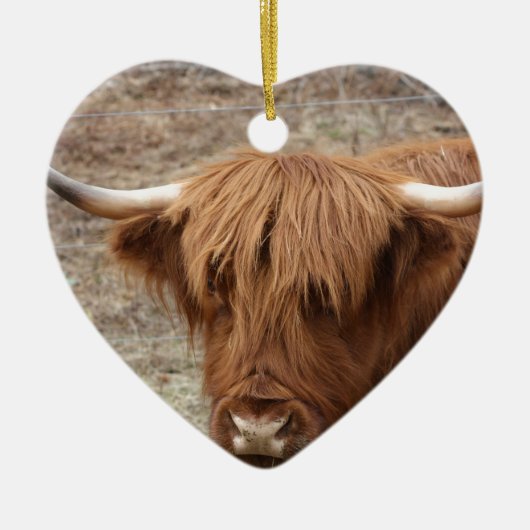 Scottish Highlander Keramisch Ornament (Voorkant)