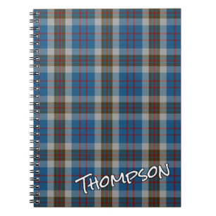 Scottish Honor Clan Thompson Blue Gray Tartan Notitieboek