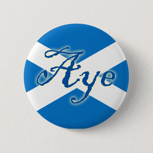 Scottish Independence Aye Flag Button (Voorkant)