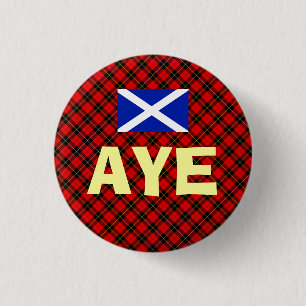 Scottish Independence Aye Wallace Tartan Badge Ronde Button 3,2 Cm