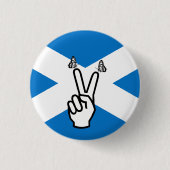 Scottish Independence Flag Peace Sign Button (Voorkant)