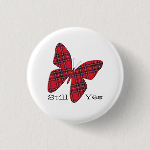 Scottish Independence Tartan Butterfly Badge Ronde Button 3,2 Cm
