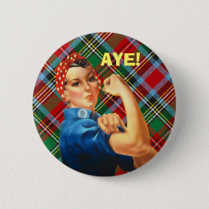 Scottish Independence Tartan Rosie Aye Badge Ronde Button 5,7 Cm