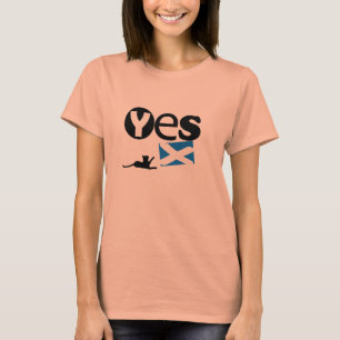 Scottish Independence Yes Cat Saltire T-shirt