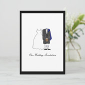 Scottish Kilt Wedding Invitation - Blue Kaart (Staand voorkant)