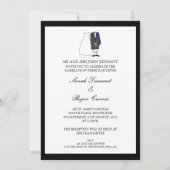 Scottish Kilt Wedding Invitation - Blue Kaart (Achterkant)