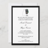 Scottish Kilt Wedding Invitation - Green Kaart (Achterkant)