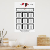 Scottish Kilt Wedding Table Seating Plan Poster (Keuken)