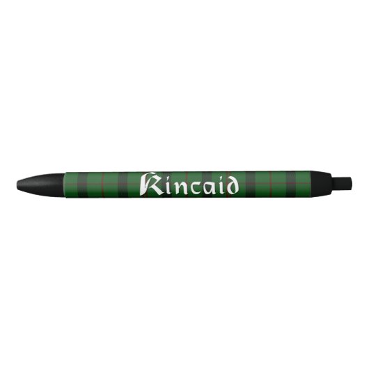 Scottish Kincaid Clan Tartan Pset Zwarte Inkt Pen (Voorkant)