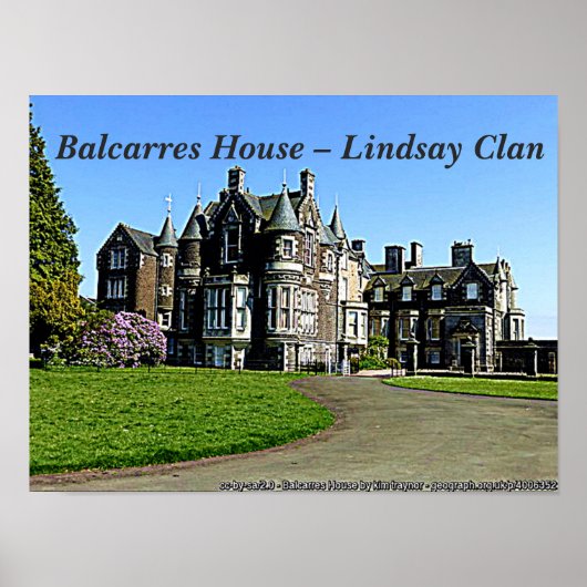 Scottish Lindsay Clan's Balcarres House Foto Poster (Voorkant)