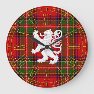 Scottish Lion Rampant over Tartan Grote Klok