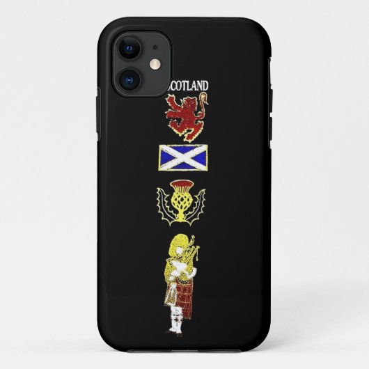 Scottish Lion, Thistle, Flag en Piper in Tartan Case-Mate iPhone Case (Achterkant)