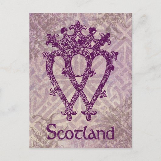 Scottish Luckenbooth Paars Celtic Knot Briefkaart (Voorkant)
