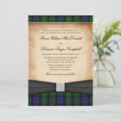 Scottish MacBride Tartan Wedding Invitation Kaart (Staand voorkant)