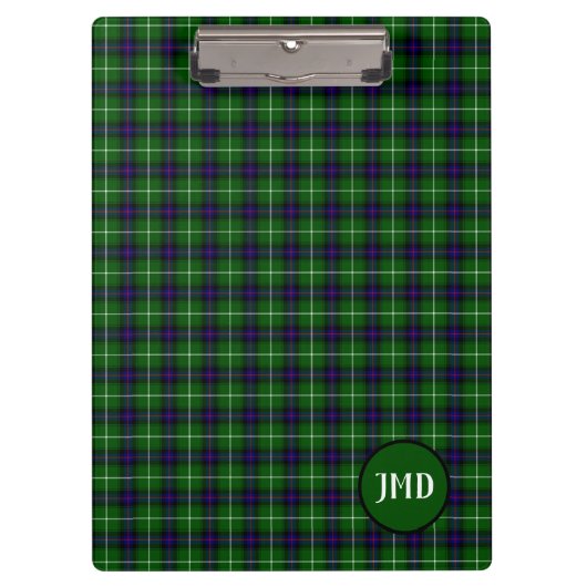 Scottish MacDonald Tartan Monogram Klembord (Voorkant)