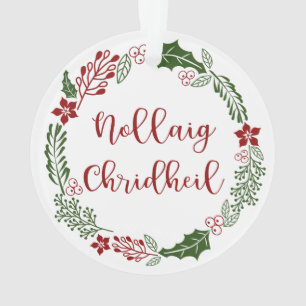 Scottish Merry Kerstmis Wreath, Nollaig Chridheil Ornament