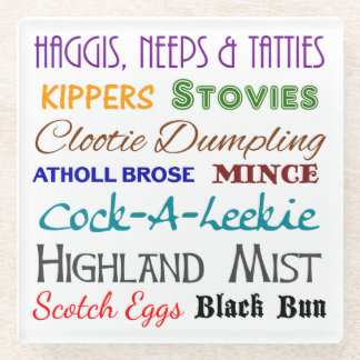 Scottish Nosh - Food from Scotland - Glass Onderze Glazen Onderzetter