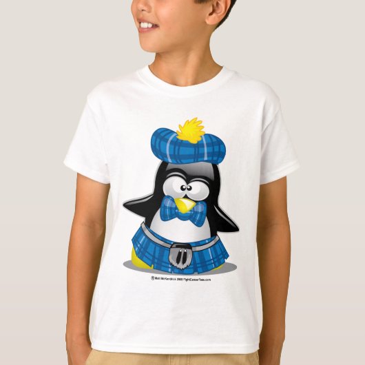 Scottish Penguin Blue T-shirt (Voorkant)