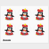 Scottish Penguin Red Ronde Sticker (Vel)