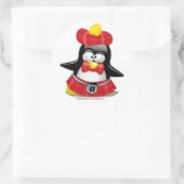 Scottish Penguin Red Ronde Sticker (Tas)