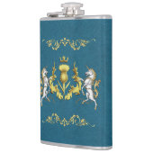 Scottish Personalized Gold Thistle Blue Heupfles (Links)