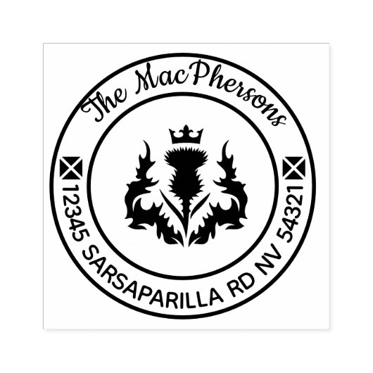 Scottish Personalized Thistle Rubberstempel (Afrduk)