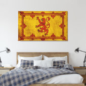 Scottish Rampant Lion Canvas Afdruk (Insitu (Slaapkamer))
