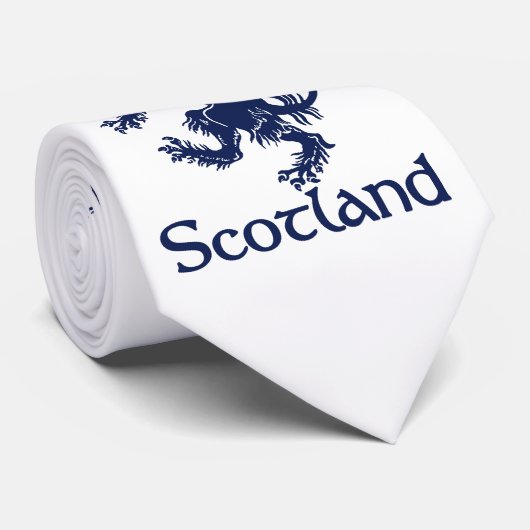 Scottish Rampant Lion Navy Blue Stropdas (Opgerold)