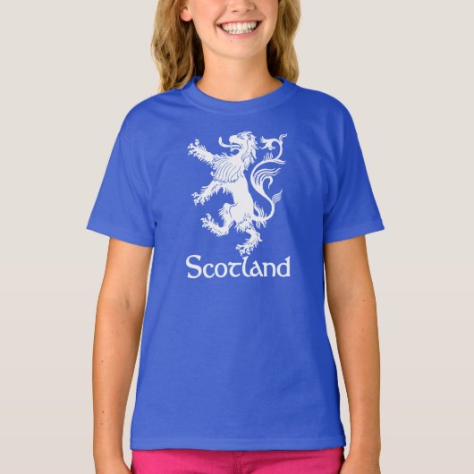 Scottish Rampant Lion Navy Blue T-shirt (Voorkant)