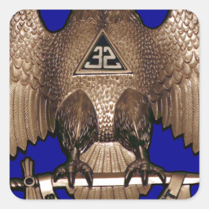 Scottish Rite 32 Degree Royal Blue Vierkante Sticker