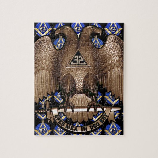 Scottish Rite Square & Compass Black Legpuzzel (Verticaal)