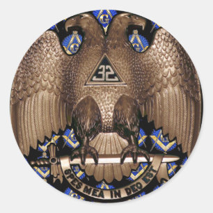 Scottish Rite Square & Compass Black Ronde Sticker