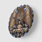 Scottish Rite Square & Compass Black White Diagona Ronde Klok (Hoek)